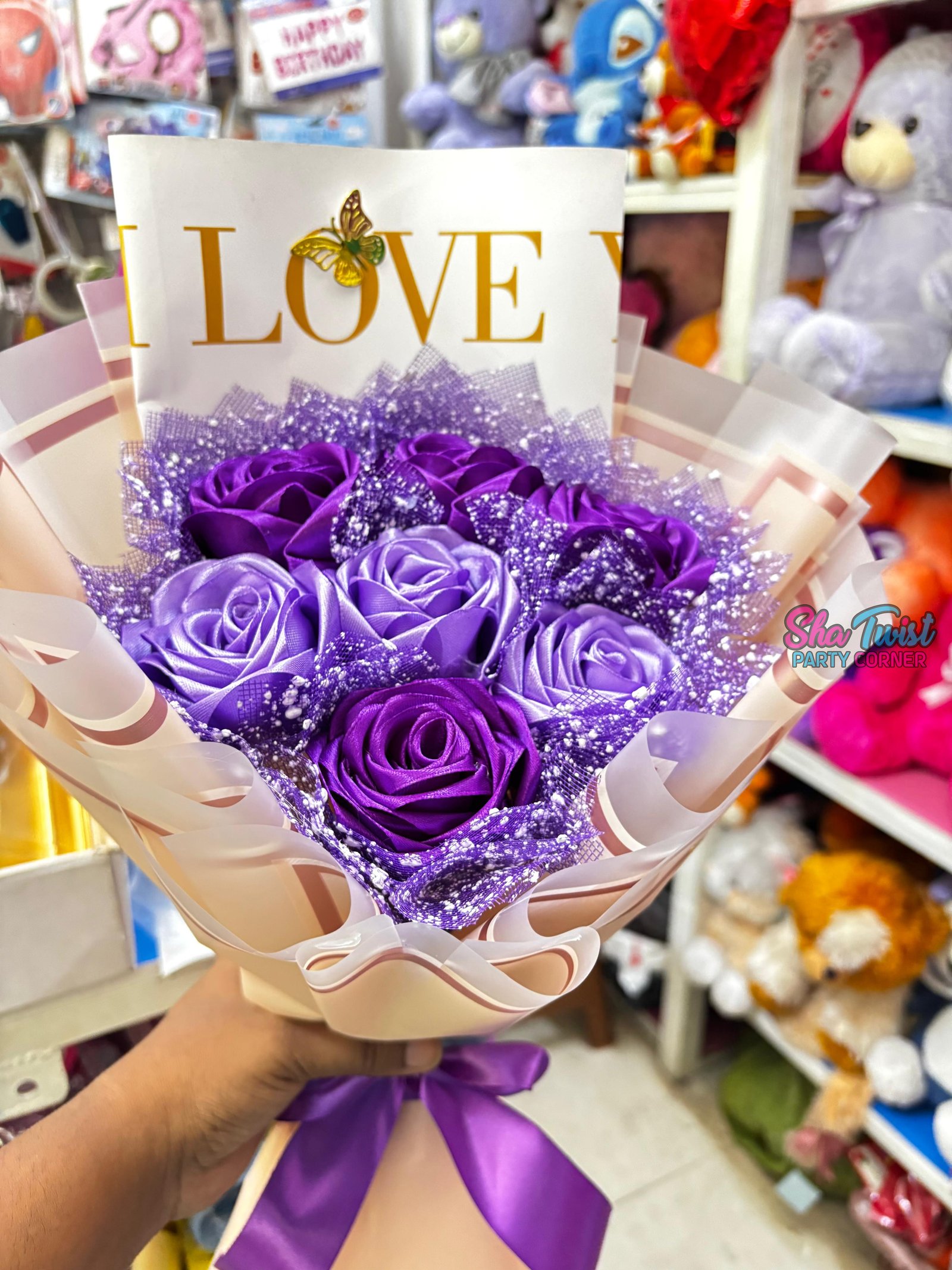 Ribbon Flower Bouquet ( 7 Flower )