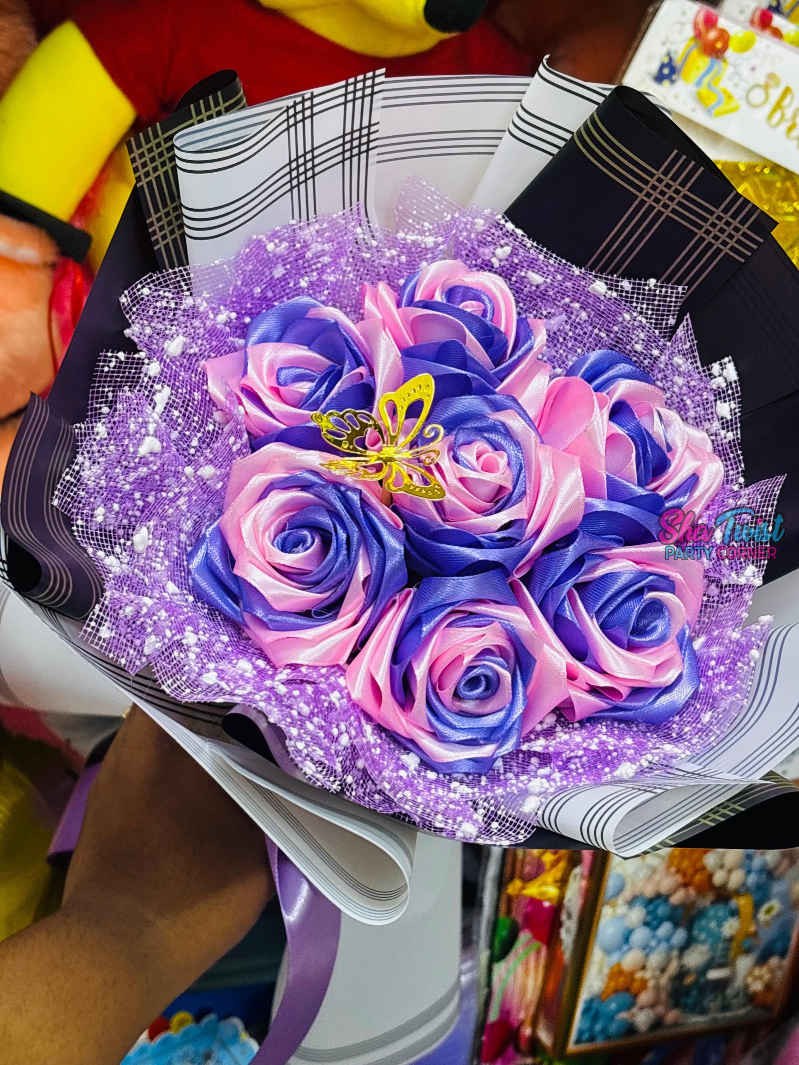 Ribbon Flower Bouquet ( 7 Flower ) (Copy)