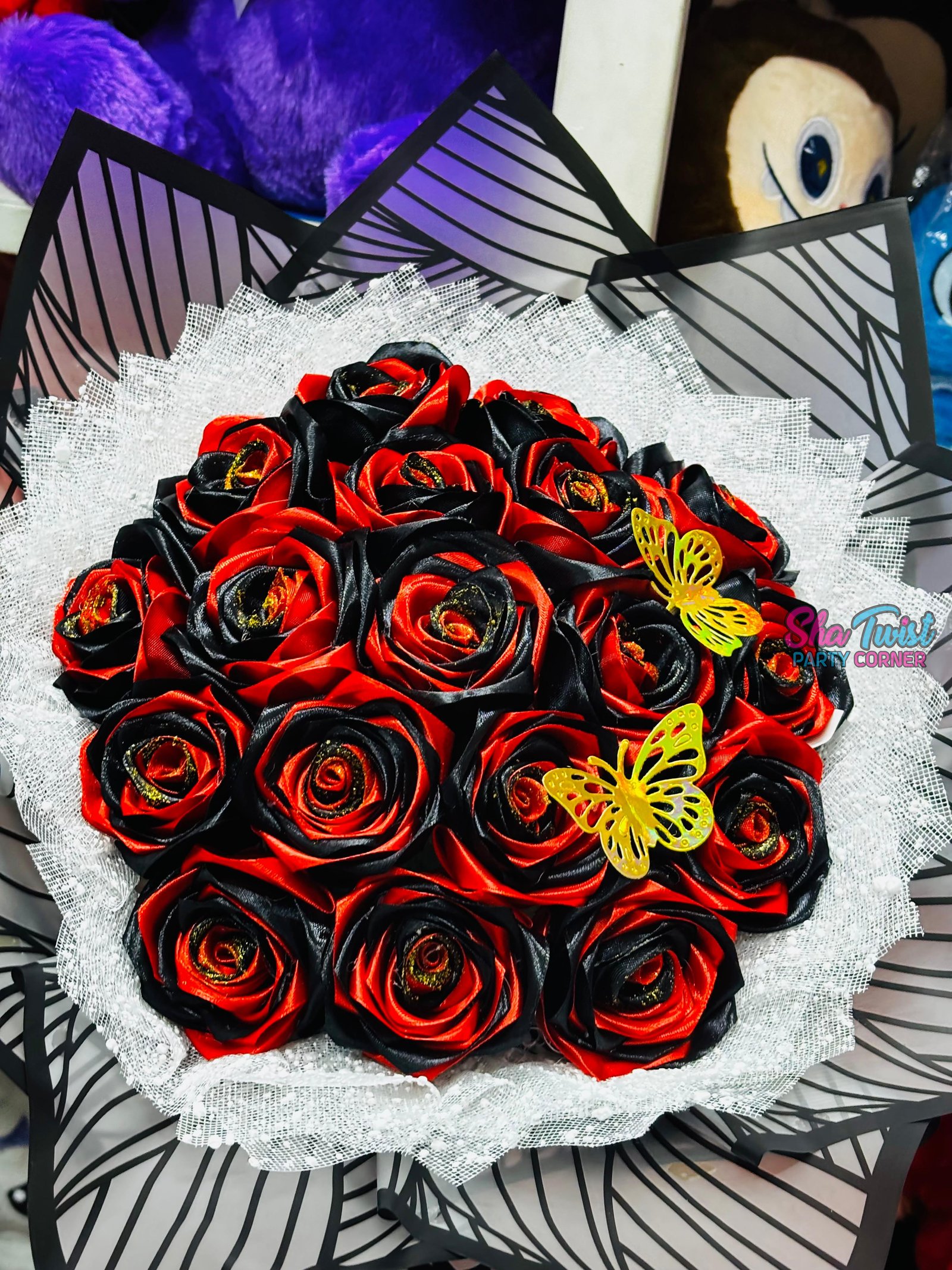Ribbon Flower Bouquet ( 18 Flower ) (Copy)