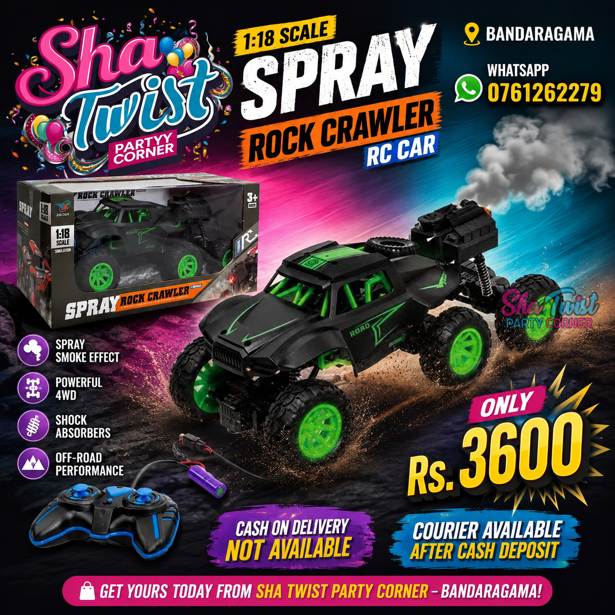 RC Car With Smoke — event decoration design in Sri Lanka